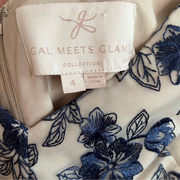 Gal Meets Glam Collection Rosemary Floral Embroidered Midi Dress Sz 4 - Picture 8 of 11